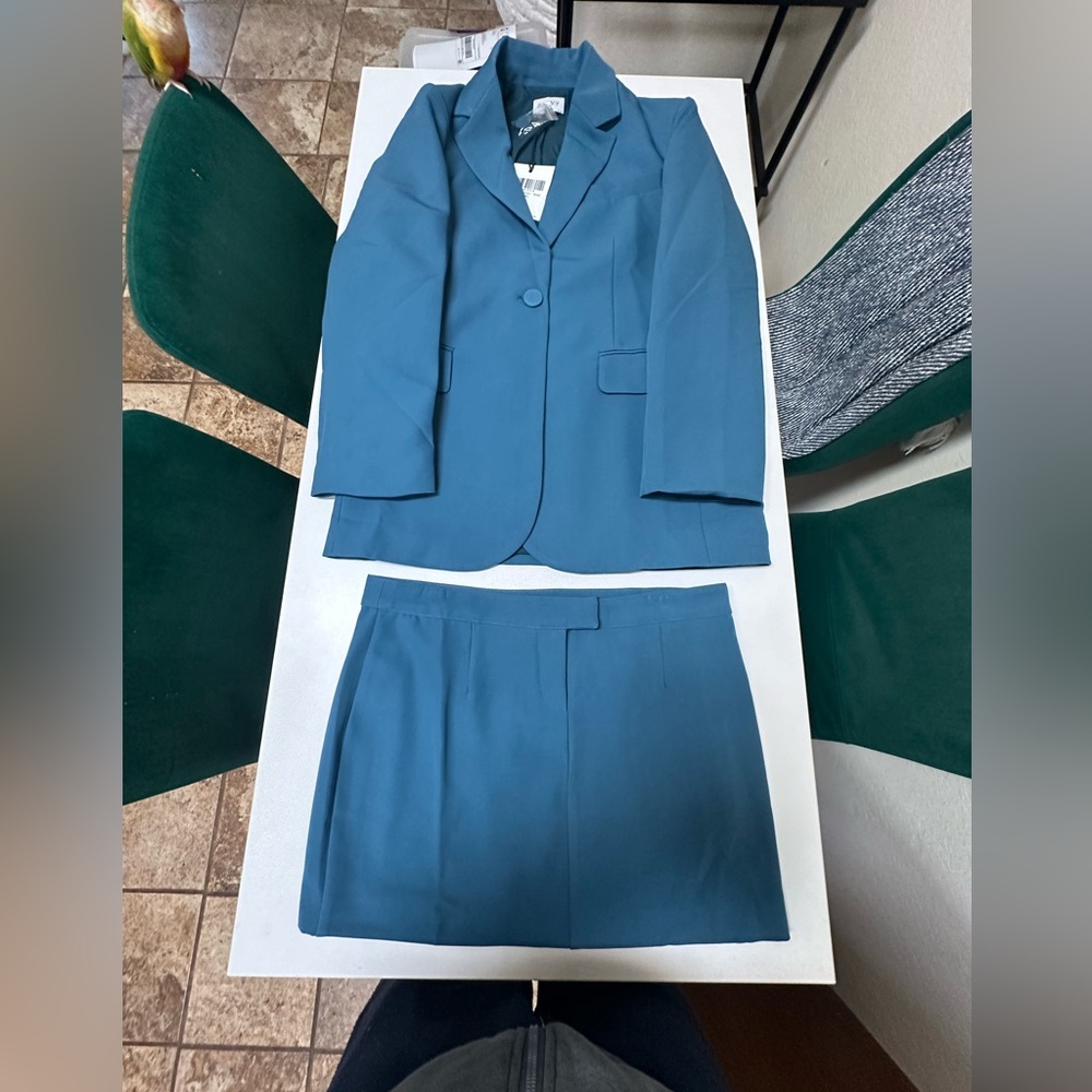 Runaway The Label Blue Blazer & Skirt Set